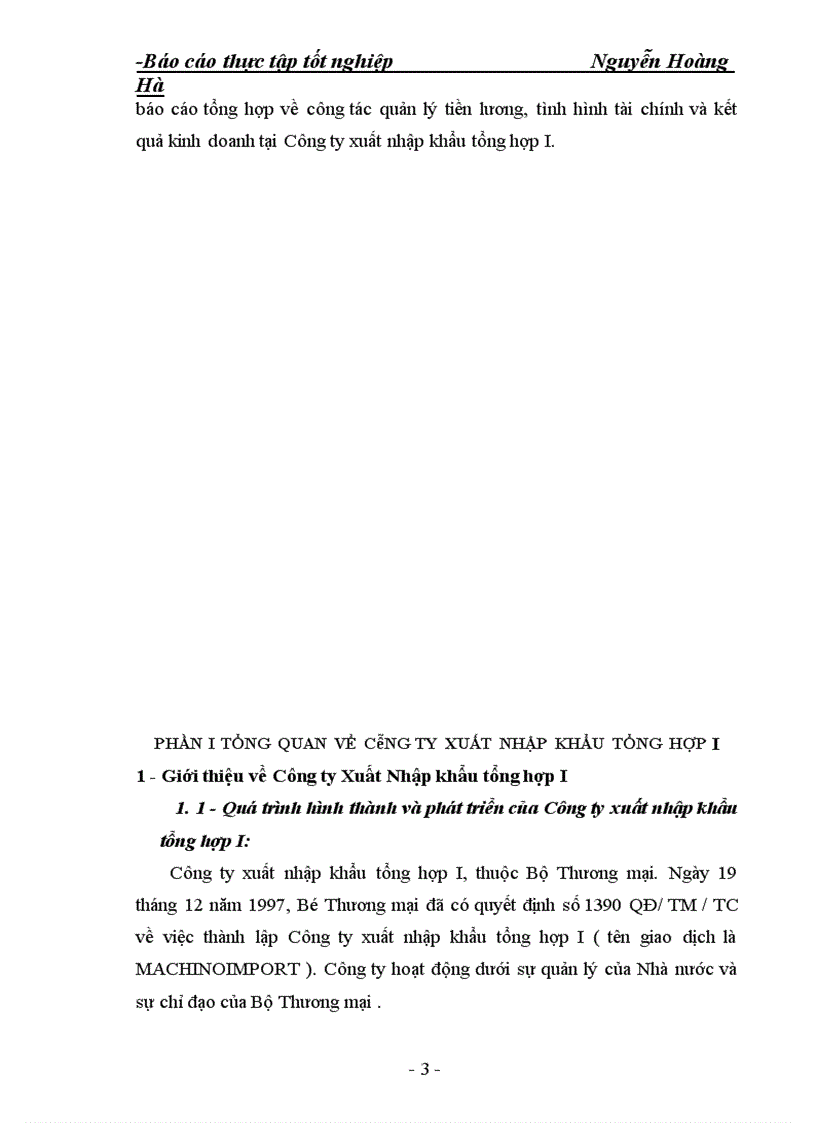 image for page Báo cáo quản lý kế toán tiền lương và các khoản trích nộp theo lương tại công ty xuất nhập khẩu tổng hợp I