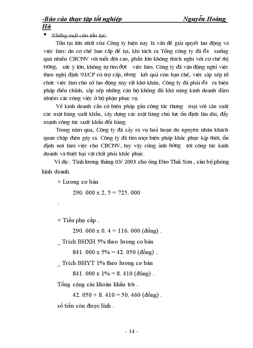 image for page Báo cáo quản lý kế toán tiền lương và các khoản trích nộp theo lương tại công ty xuất nhập khẩu tổng hợp I