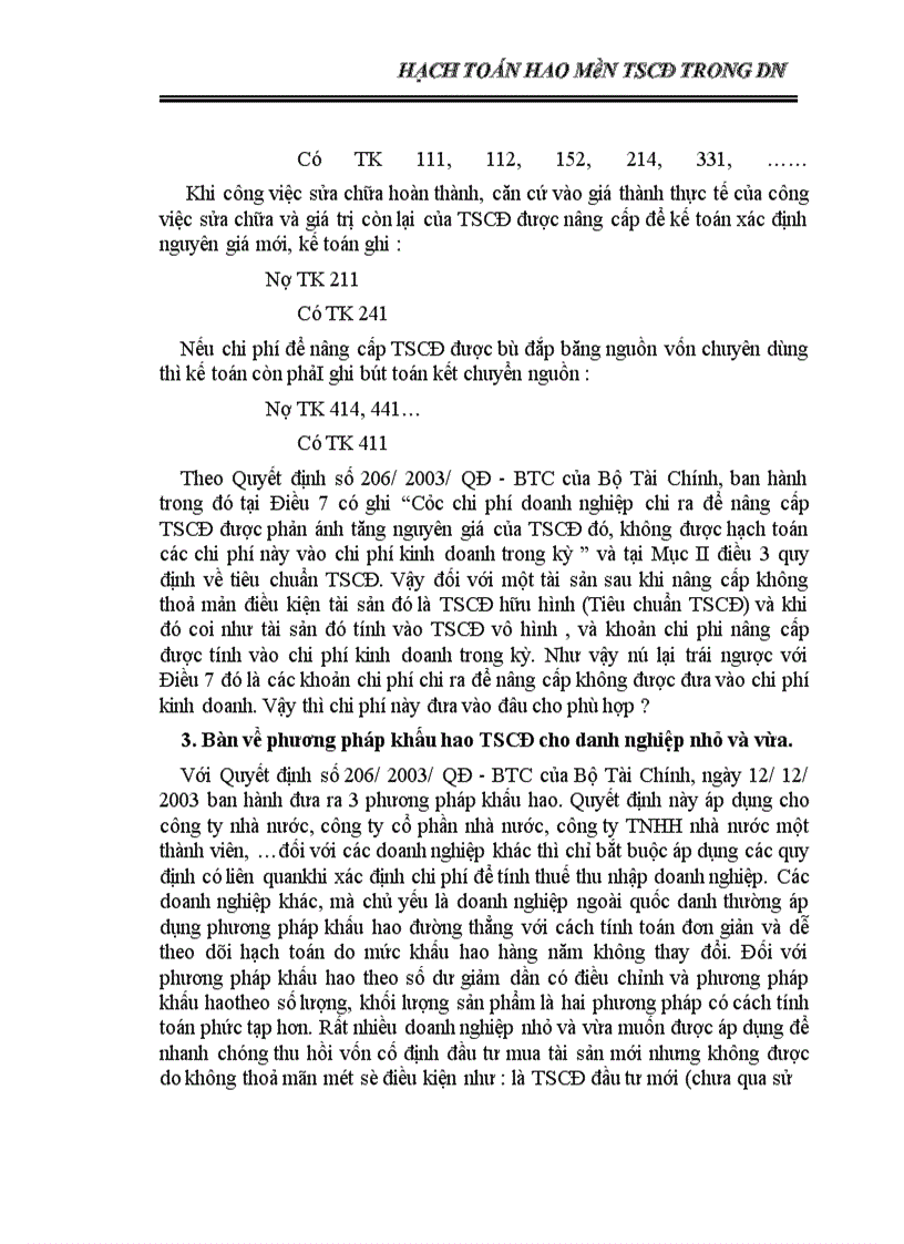 image for page Hạch toán hao mòn TS