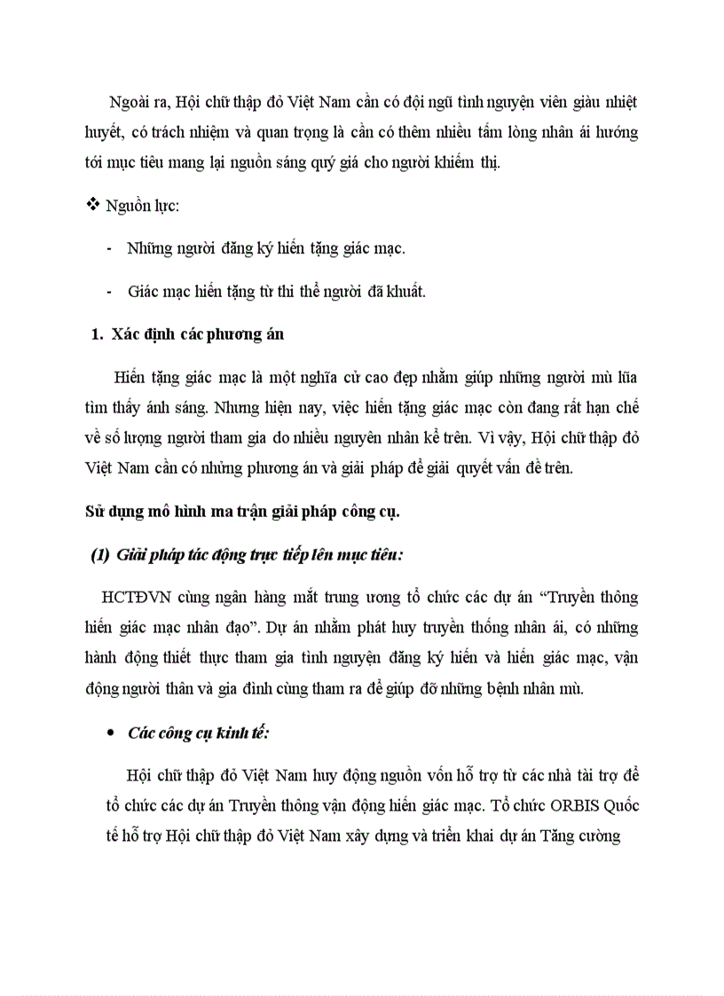 image for page Vận dụng quy trình ra quyết định và mô hình phù hợp để đưa ra lời khuyên cho việc giải quyết vấn đề Khan hiếm giác mạc