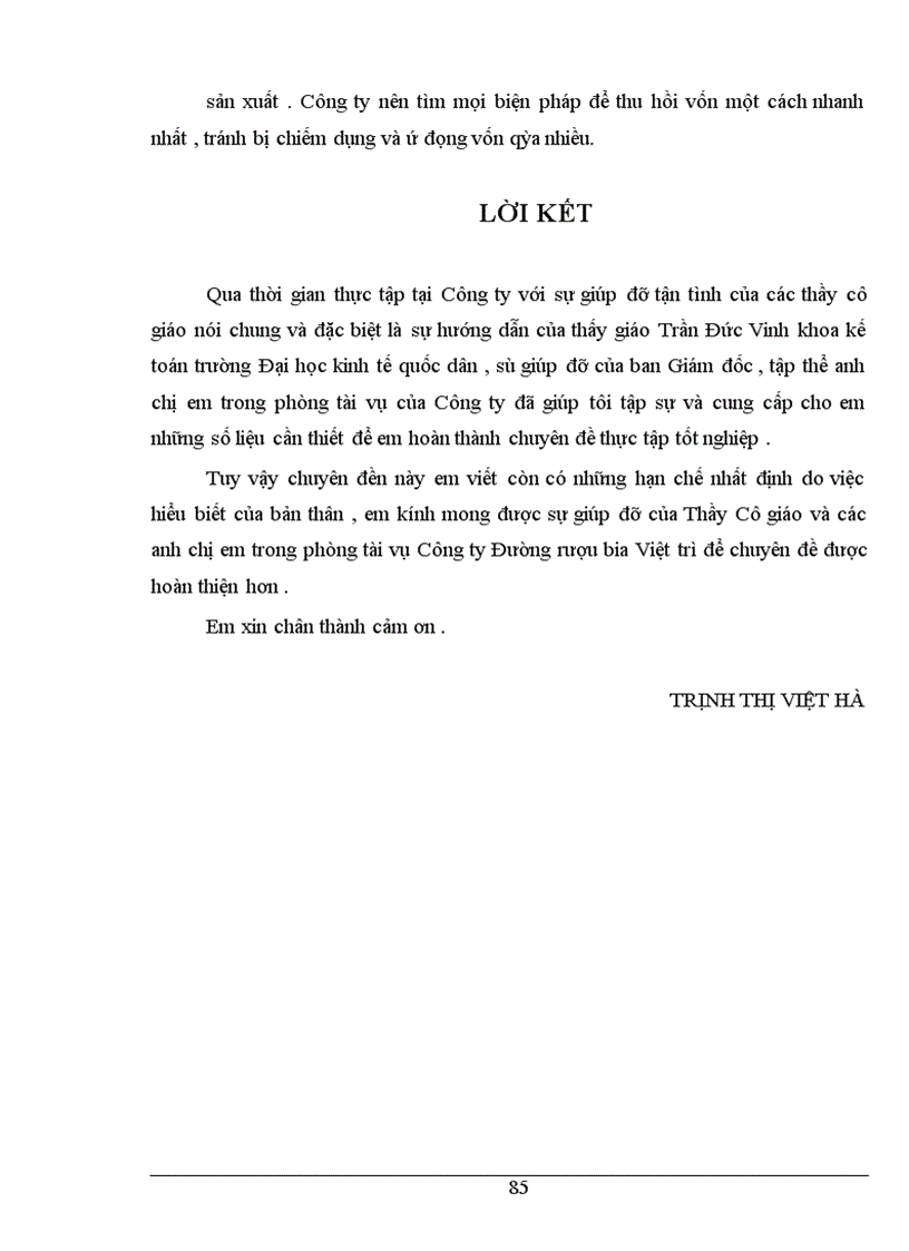image for page Bảng cân đối kế toán với việc phân tích tình hình tài chính của Công ty đường rượu bia Việt trì