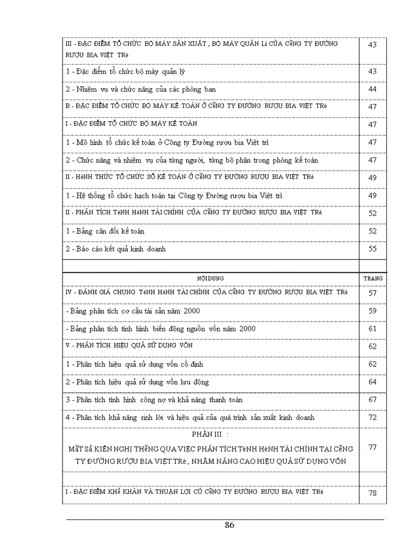 image for page Bảng cân đối kế toán với việc phân tích tình hình tài chính của Công ty đường rượu bia Việt trì
