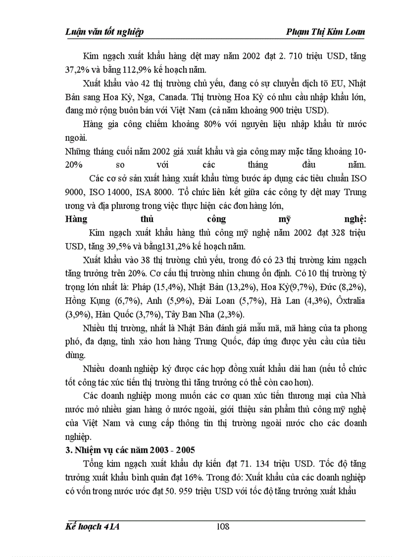 image for page Kế hoạch xuất khẩu các mặt hàng chủ lực của Việt Nam thời kỳ 2001-2005