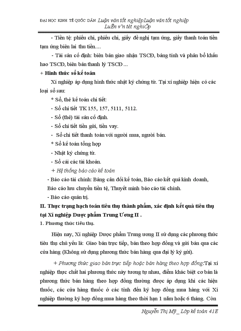 image for page Hoàn thiện hạch toán tiêu thụ thành phẩm và xác định kết quả tiêu thụ tại Xí nghiệp Dược phẩm Trung ương II
