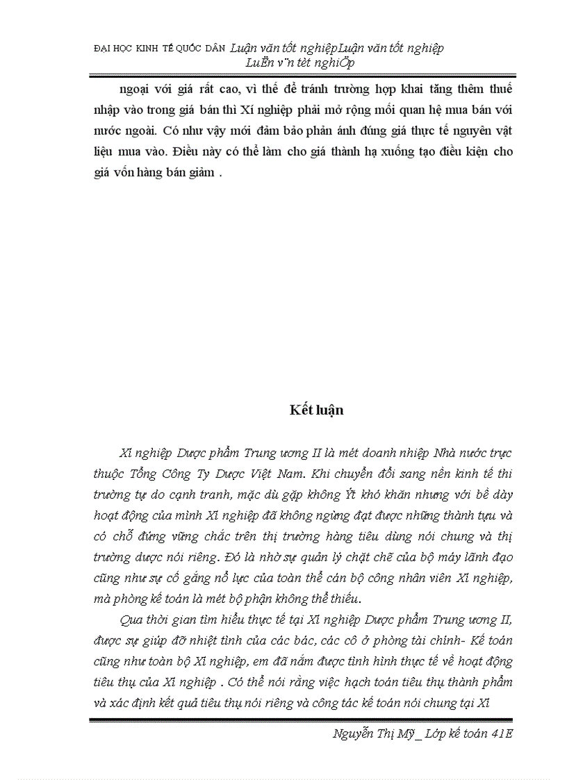image for page Hoàn thiện hạch toán tiêu thụ thành phẩm và xác định kết quả tiêu thụ tại Xí nghiệp Dược phẩm Trung ương II