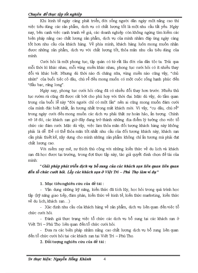image for page Giải pháp phát triển dịch vụ bổ sung của các khách sạn liên quan liên quan đến tổ chức cưới hỏi. Lấy các khách sạn ở Việt Trì – Phú Thọ làm ví dụ