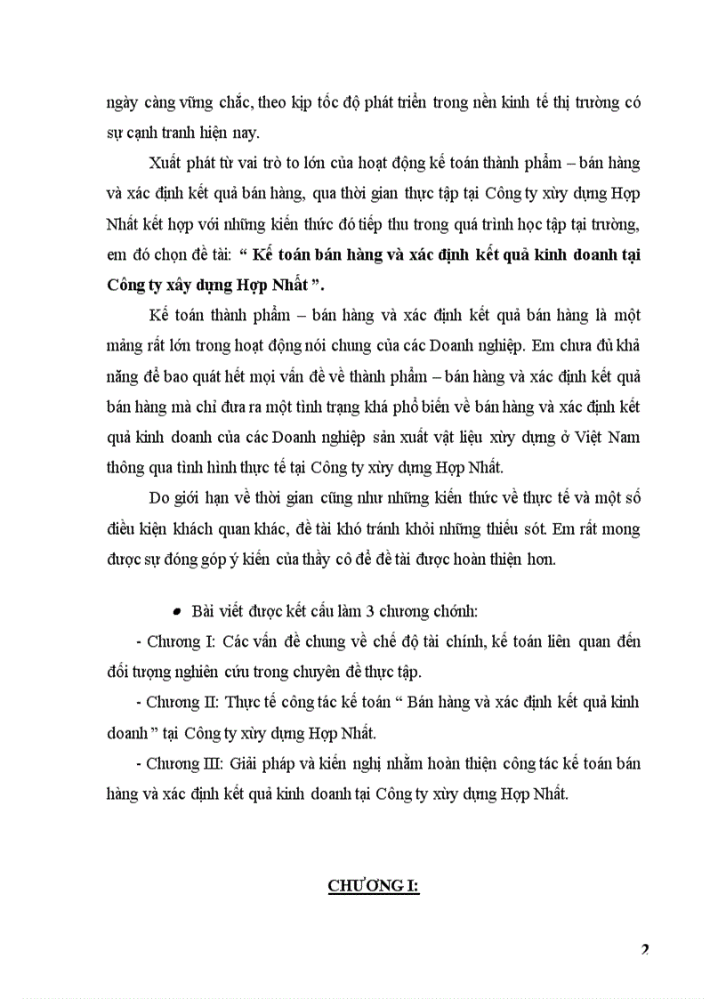 image for page Kế toán bán hàng và xác định kết quả kinh doanh tại Công ty xây dựng Hợp Nhất