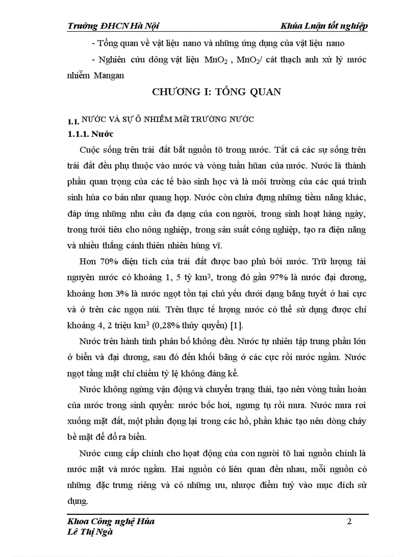 image for page Nghiên cứu xử lý nước ô nhiễm bằng khoáng diatomit biến tính