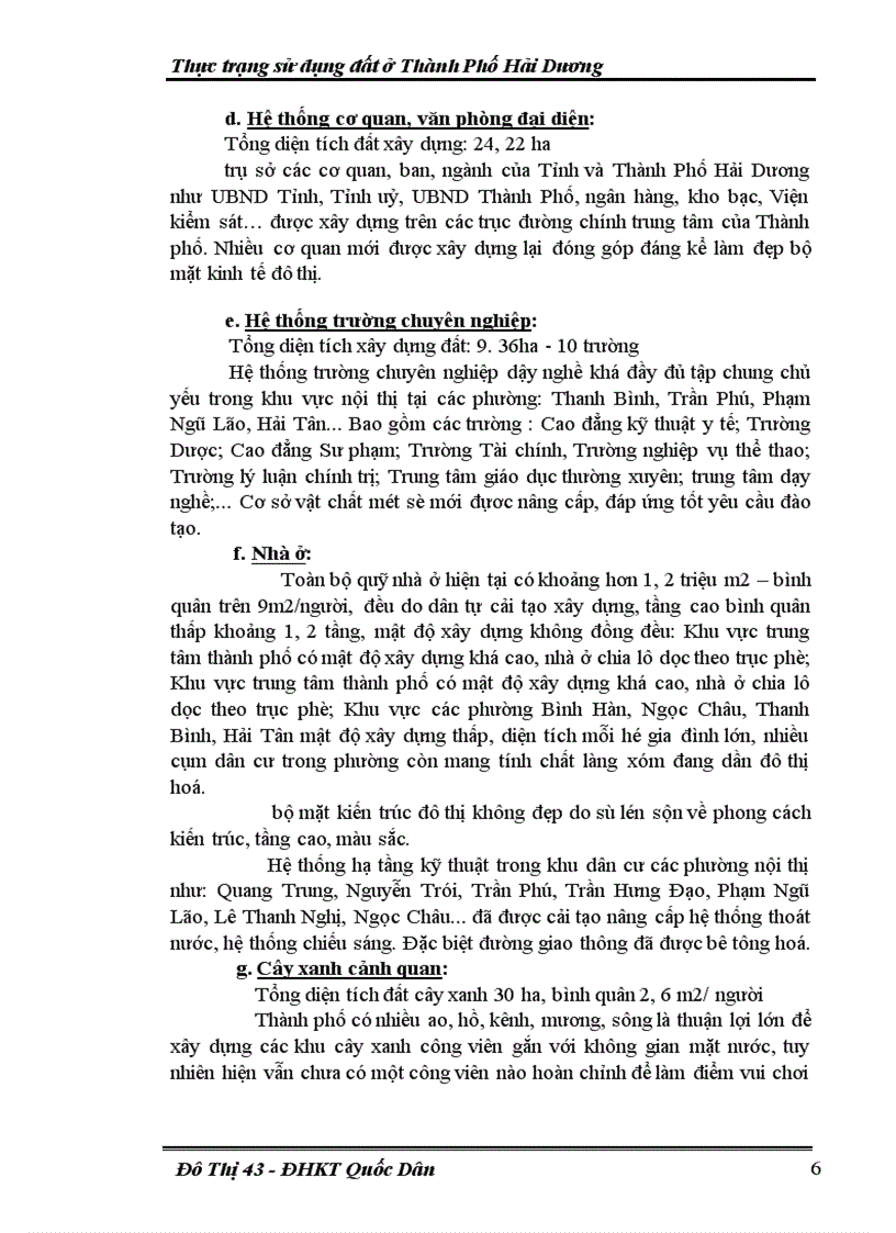 image for page Thực trạng sử dụng đất ở Thành Phố Hải Dương