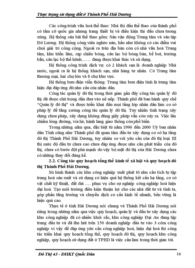 image for page Thực trạng sử dụng đất ở Thành Phố Hải Dương