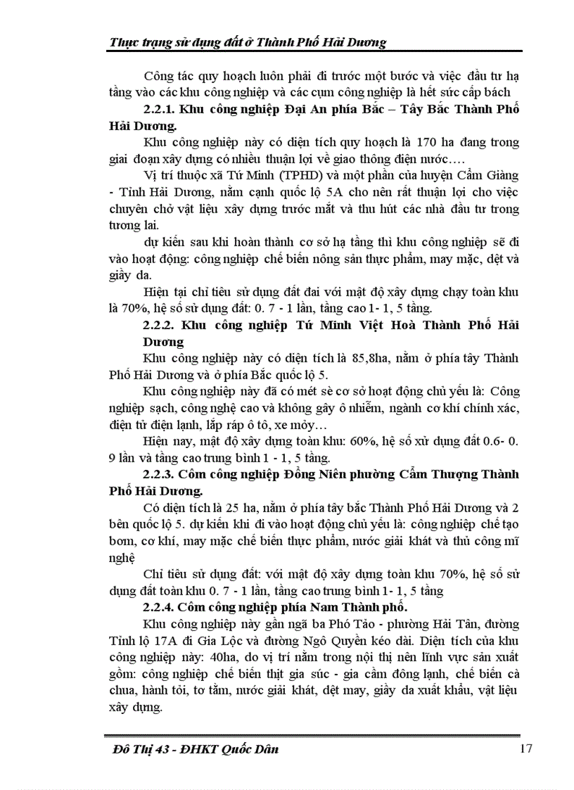 image for page Thực trạng sử dụng đất ở Thành Phố Hải Dương