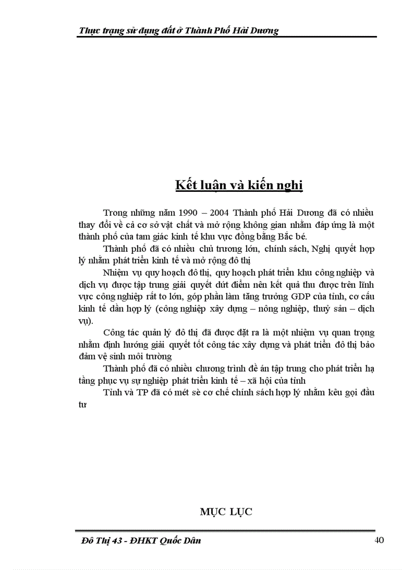 image for page Thực trạng sử dụng đất ở Thành Phố Hải Dương
