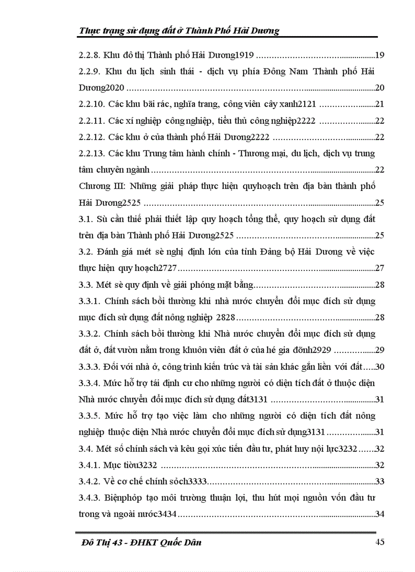 image for page Thực trạng sử dụng đất ở Thành Phố Hải Dương