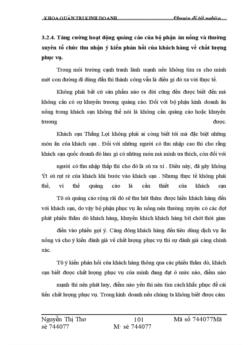 image for page Một số giải pháp nâng cao hiệu quả kinh doanh dịch vụ ăn uống tại khách sạn Thắng Lợi