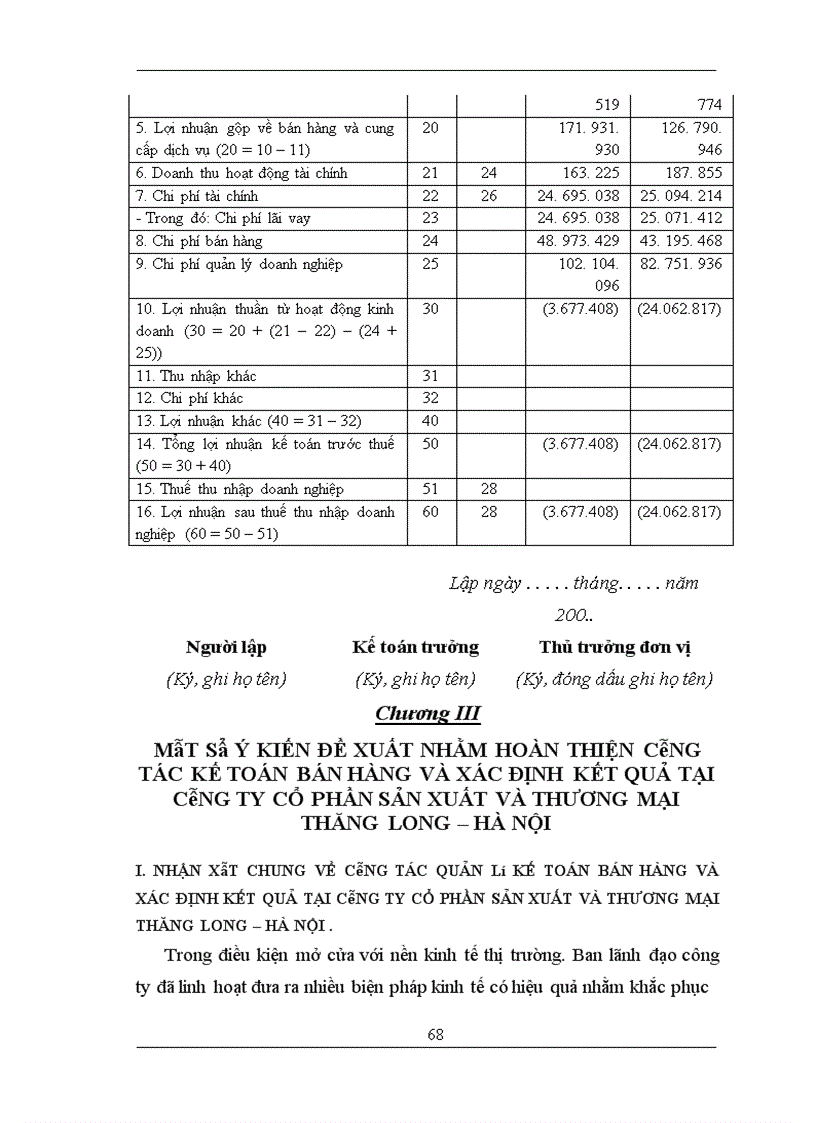 image for page Hạch toán kế toán thành phẩm - bán hàng và xác định kết quả bán hàng tại Công Ty CPSX và TM Thăng Long