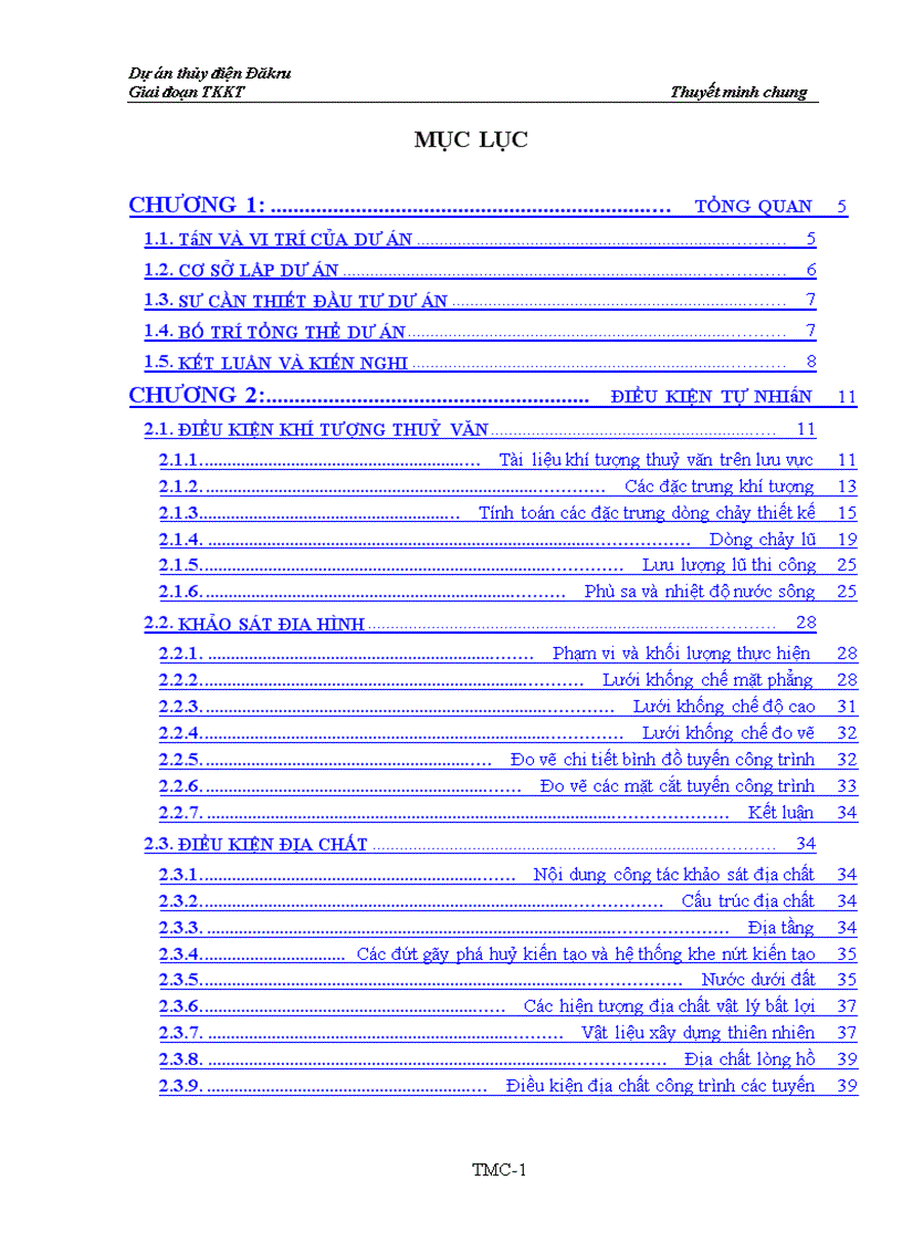 image for page Dự án thủy điện Đăkru Giai đoạn TKKT