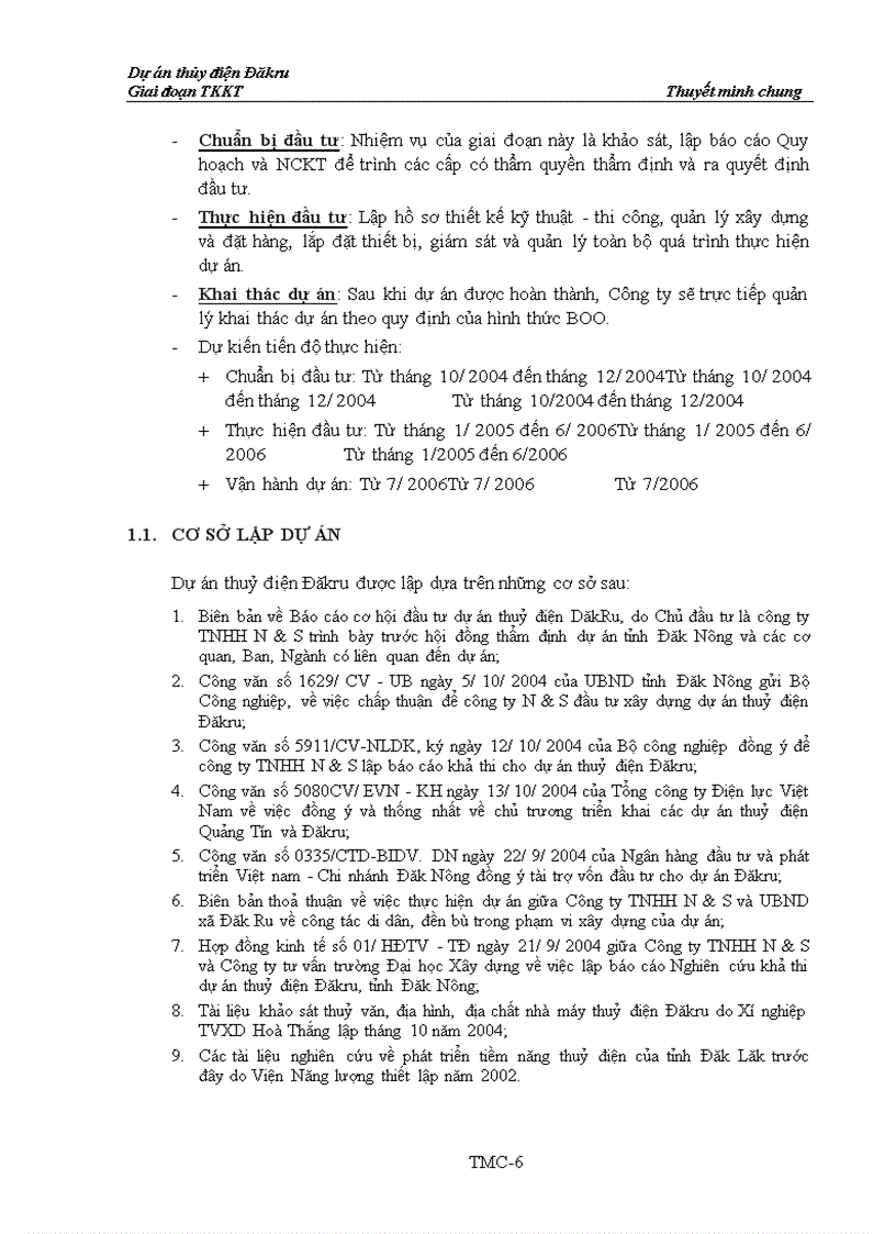 image for page Dự án thủy điện Đăkru Giai đoạn TKKT