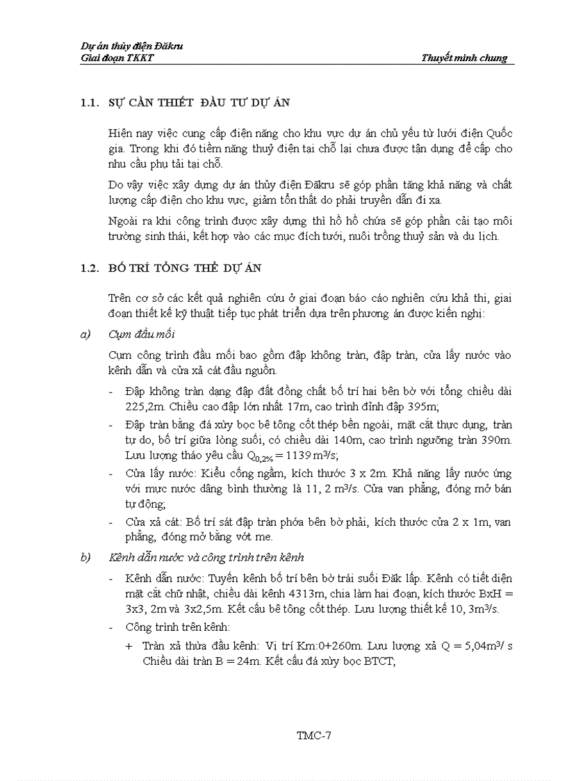 image for page Dự án thủy điện Đăkru Giai đoạn TKKT