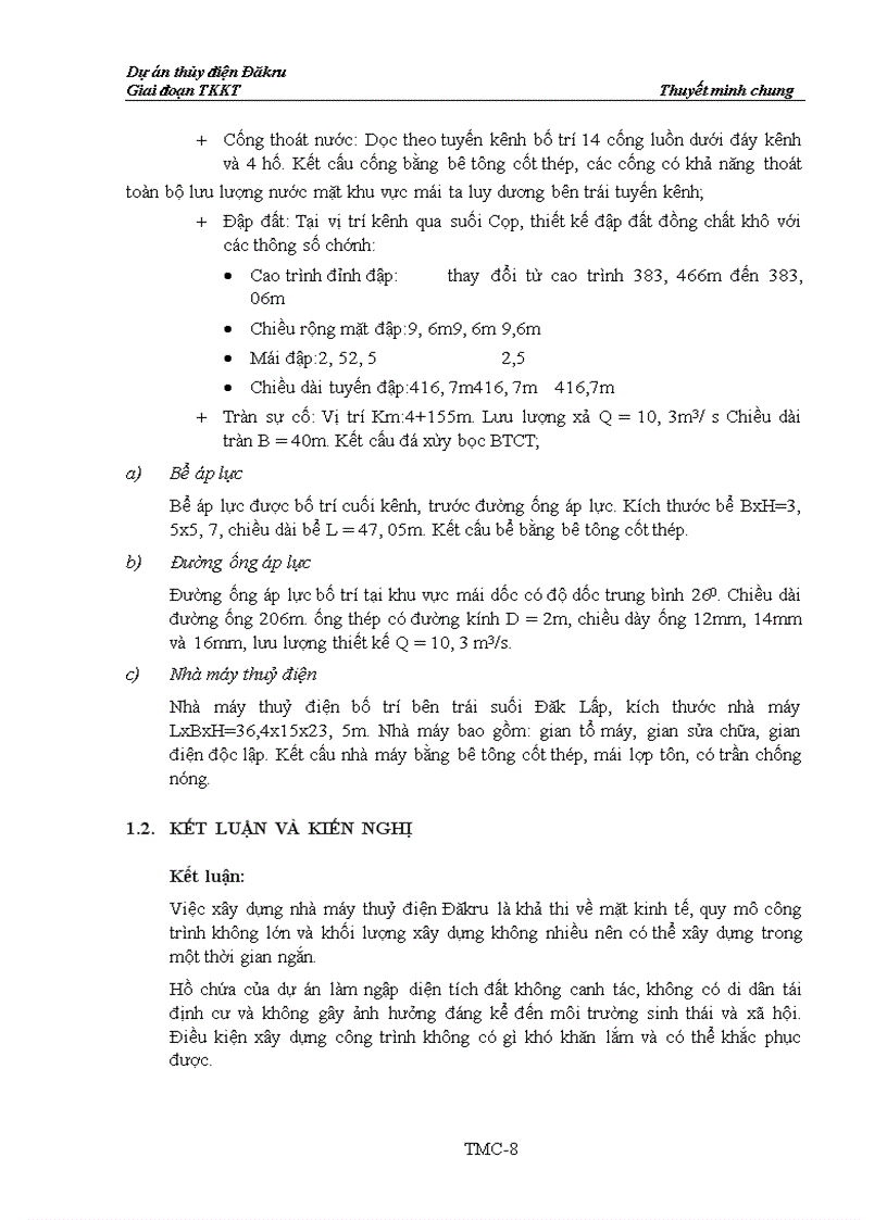 image for page Dự án thủy điện Đăkru Giai đoạn TKKT