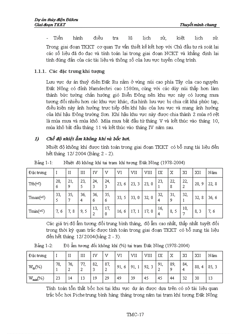 image for page Dự án thủy điện Đăkru Giai đoạn TKKT