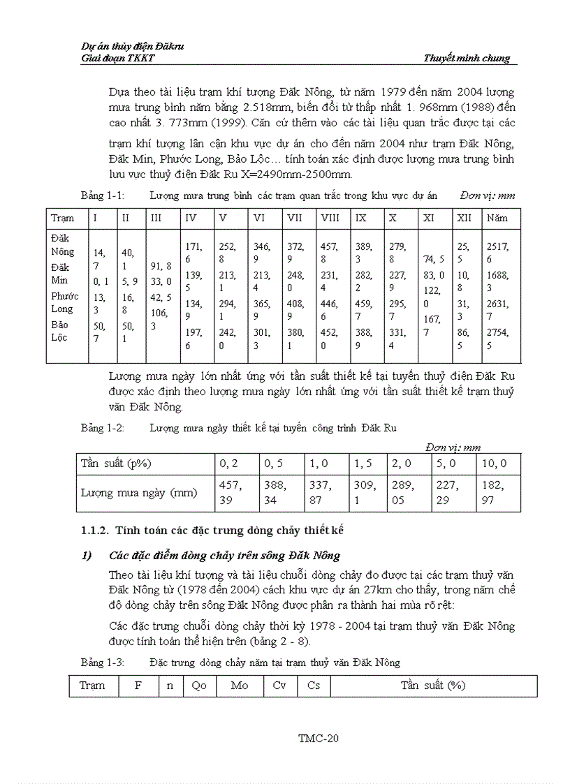 image for page Dự án thủy điện Đăkru Giai đoạn TKKT