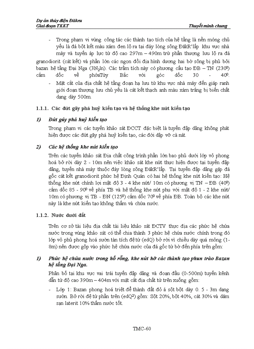 image for page Dự án thủy điện Đăkru Giai đoạn TKKT