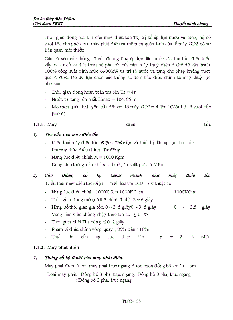 image for page Dự án thủy điện Đăkru Giai đoạn TKKT