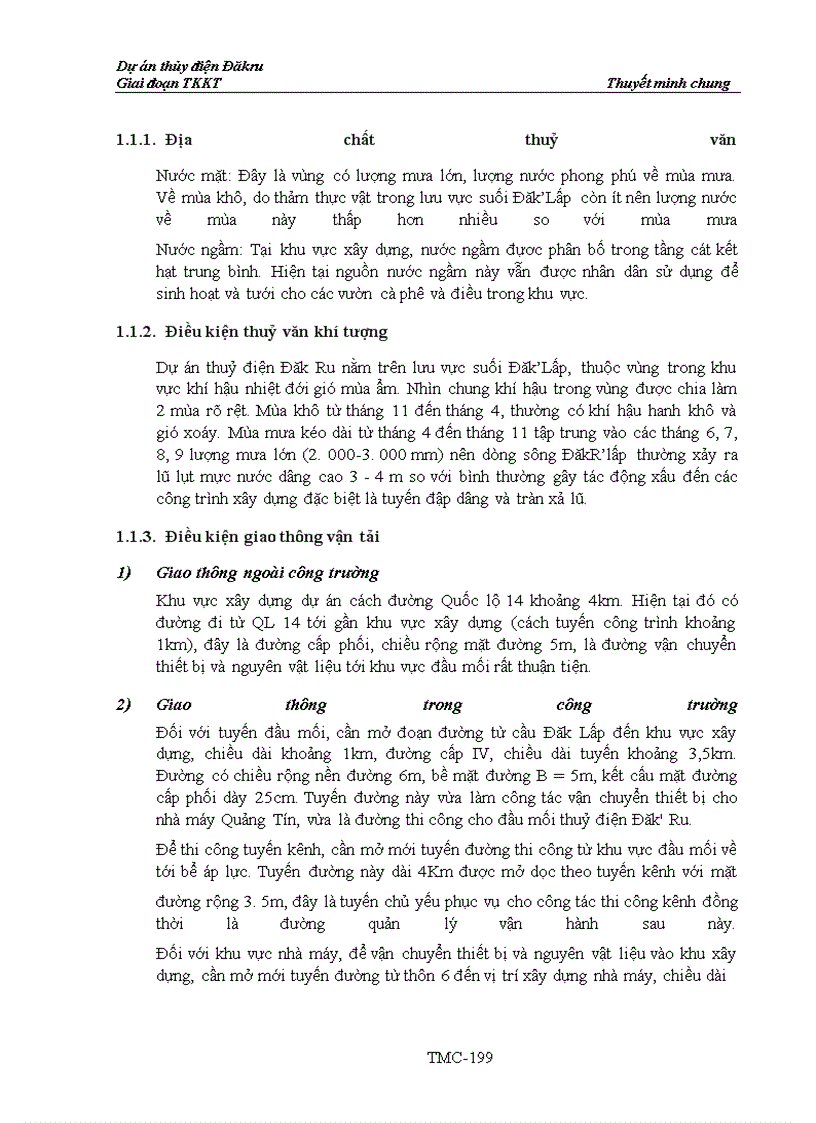 image for page Dự án thủy điện Đăkru Giai đoạn TKKT