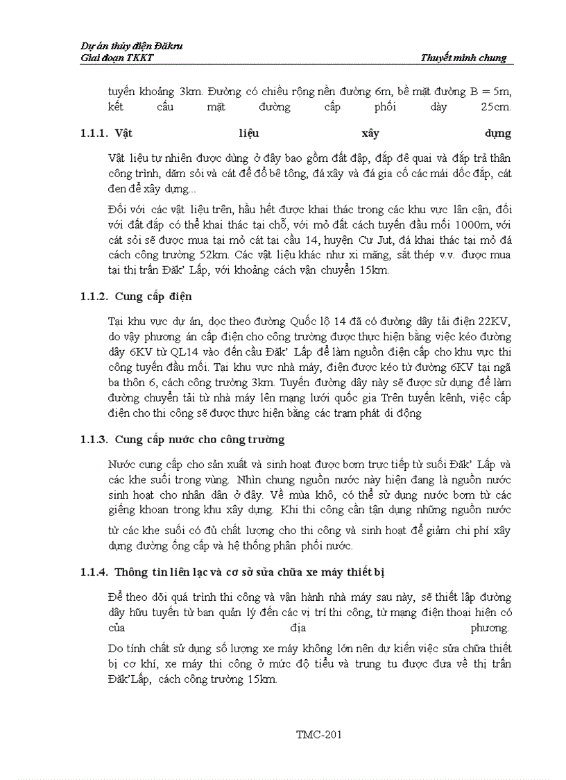 image for page Dự án thủy điện Đăkru Giai đoạn TKKT