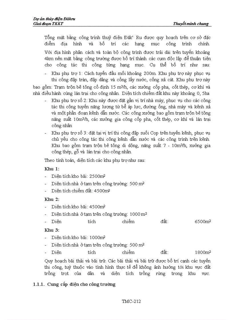 image for page Dự án thủy điện Đăkru Giai đoạn TKKT