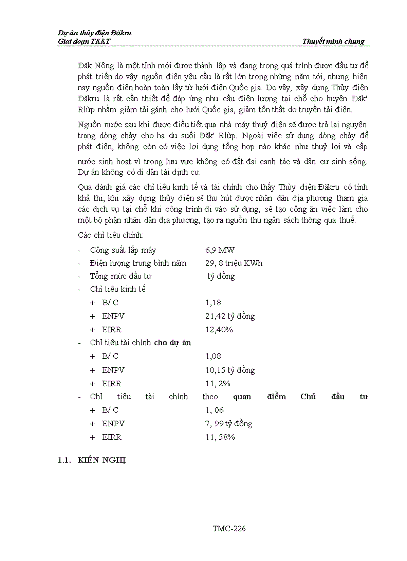 image for page Dự án thủy điện Đăkru Giai đoạn TKKT