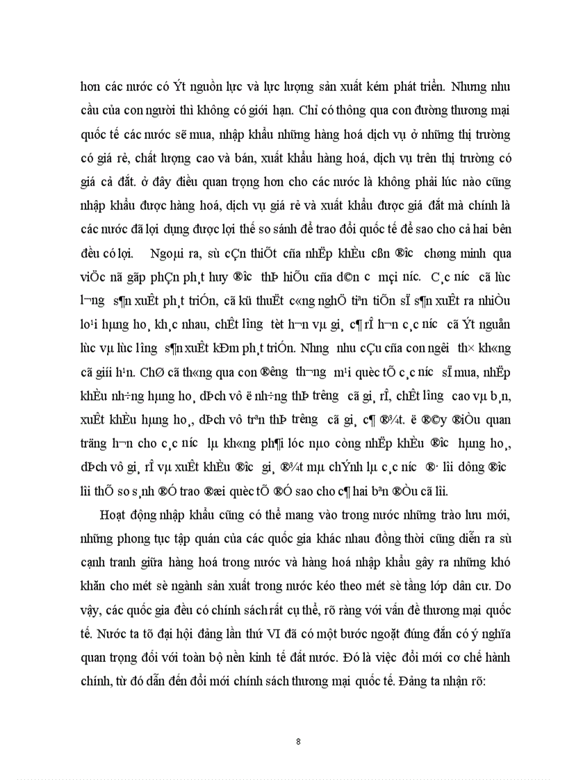 image for page Vận dụng lý luận vào thực trạng hoạt động nhập khẩu của công ty để rút ra những mạt được, tồn tạI cơ bản,nguyên nhân gây ra những tồn tại