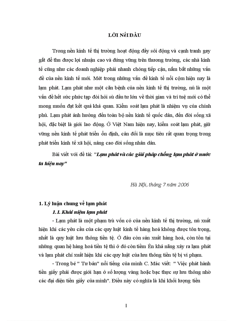 image for page Lạm phát và các giải pháp chống lạm phát ở nước ta hiện nay