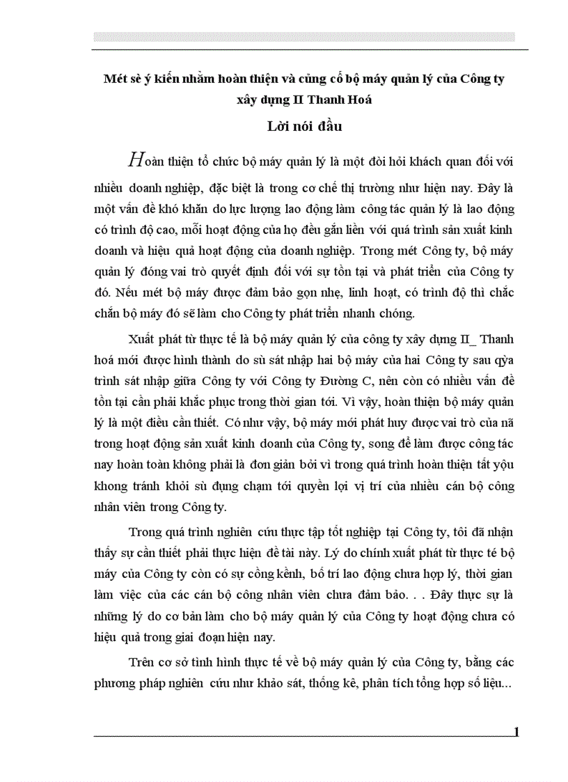 image for page Một số ý kiến nhằm hoàn thiện và củng cố bộ máy quản lý của Công ty xây dựng II Thanh Hoá