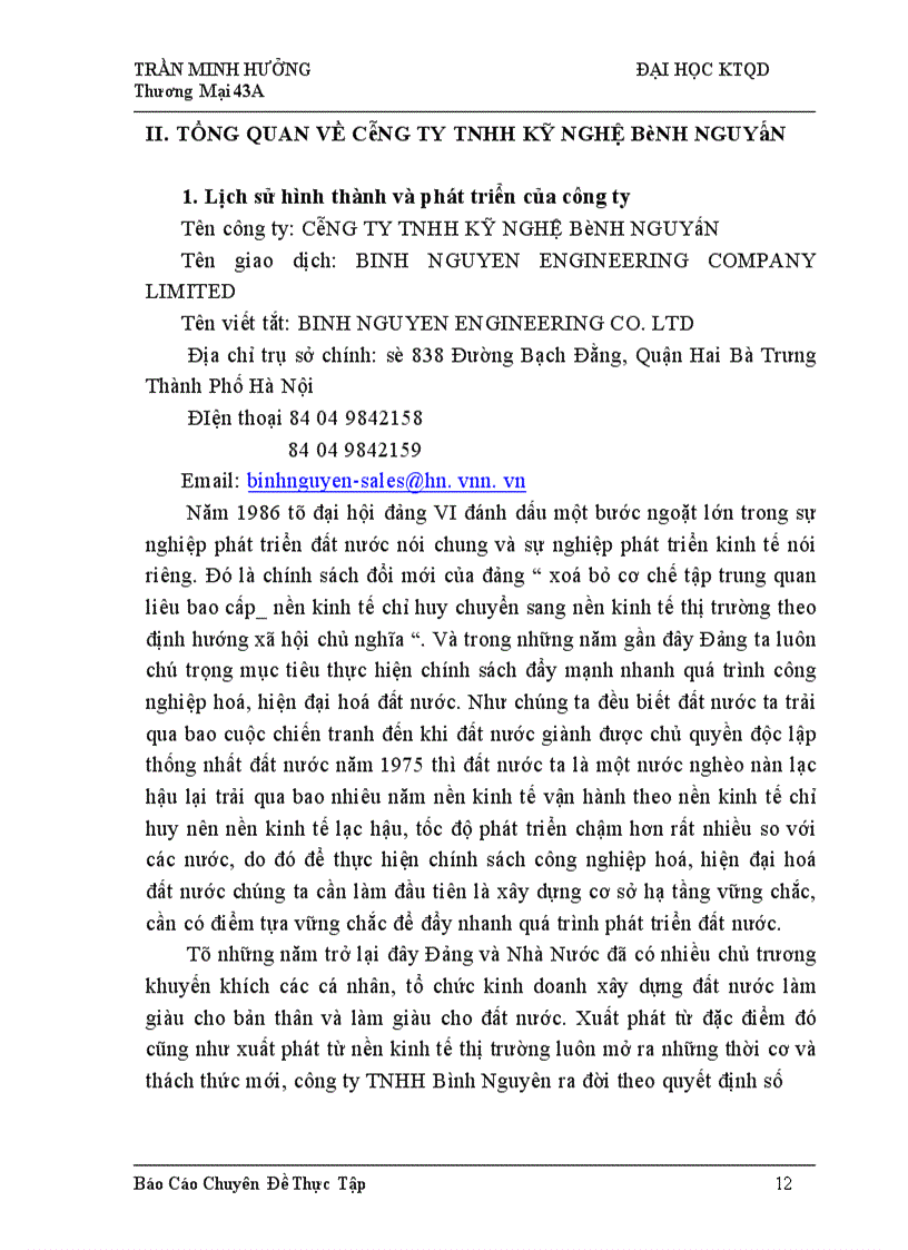 image for page Phát triển thị trường ở công ty TNHH Kỹ Nghệ Bình Nguyên: Thực trạng và giải pháp