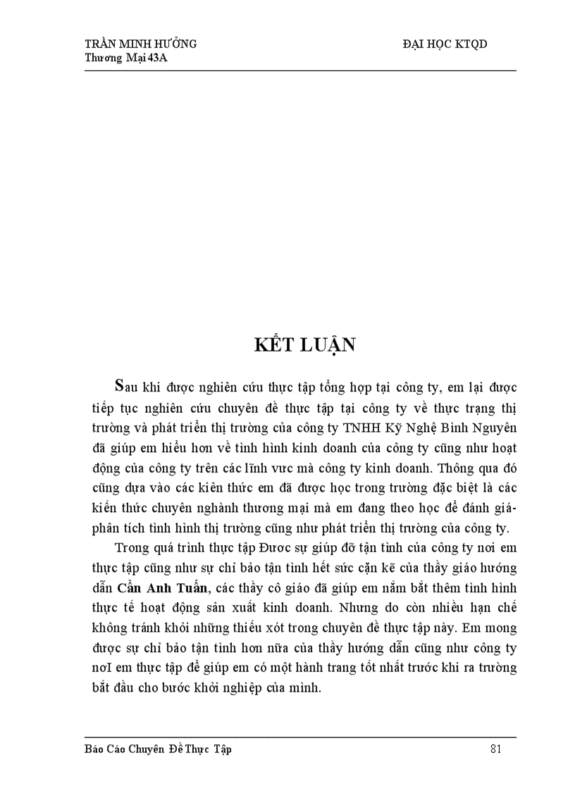 image for page Phát triển thị trường ở công ty TNHH Kỹ Nghệ Bình Nguyên: Thực trạng và giải pháp