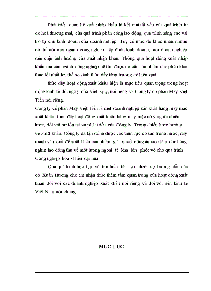 image for page Hoạt động xuất khẩu hàng may mặc của tổng công ty cổ phần may Việt Tiến -Thực trạng và giải pháp