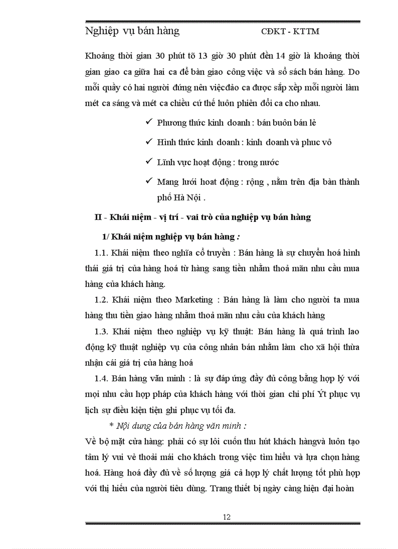 image for page Nghiệp vụ bán hàng tại cửa hàng bách hoá Phố Huế