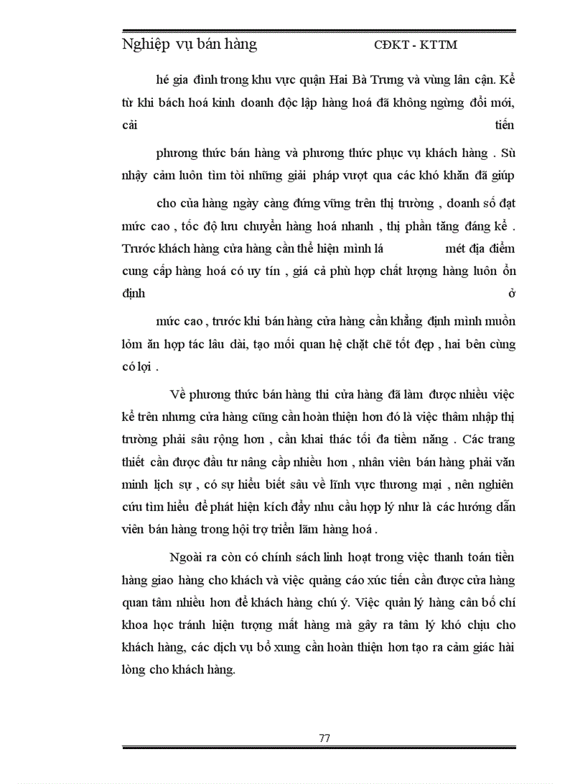 image for page Nghiệp vụ bán hàng tại cửa hàng bách hoá Phố Huế