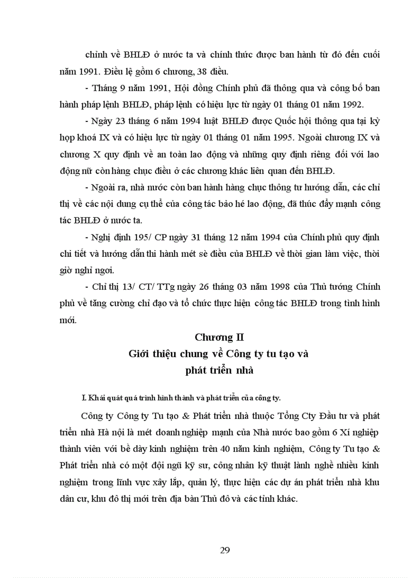 image for page Vấn đề bảo hiểm lao động tại công ty Tu tạo và Phát triển nhà