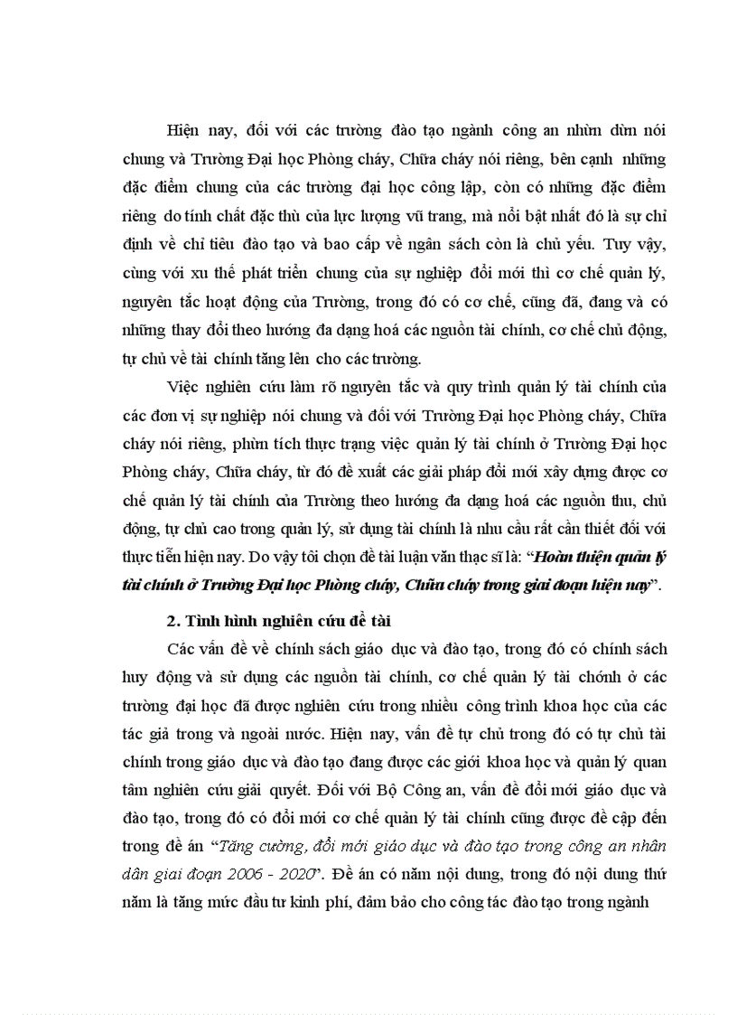 image for page Hoàn thiện quản lý tài chính ở Trường Đại học Phòng cháy, Chữa cháy trong giai đoạn hiện na