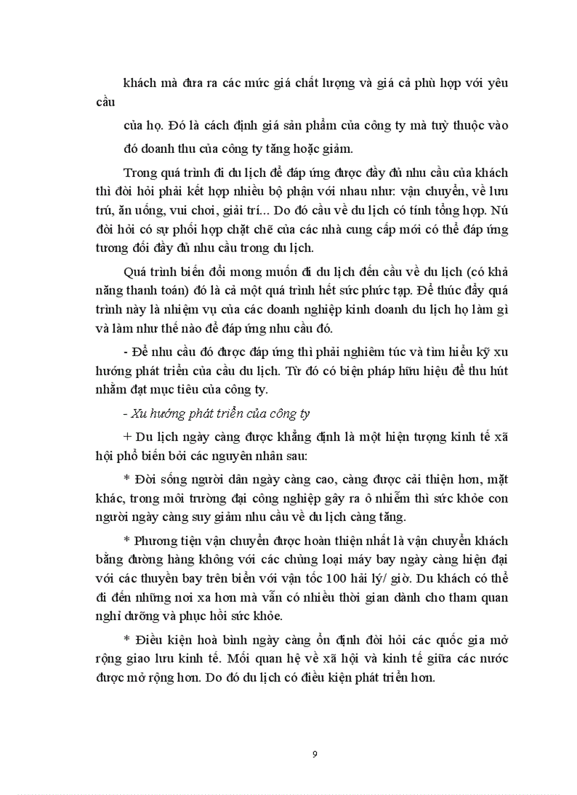 image for page Giá - chính sách giá trong kinh doanh lữ hành của công ty Du lịch - dịch vụ Tây Hồ (thực trạng và giải pháp thu hút khách)