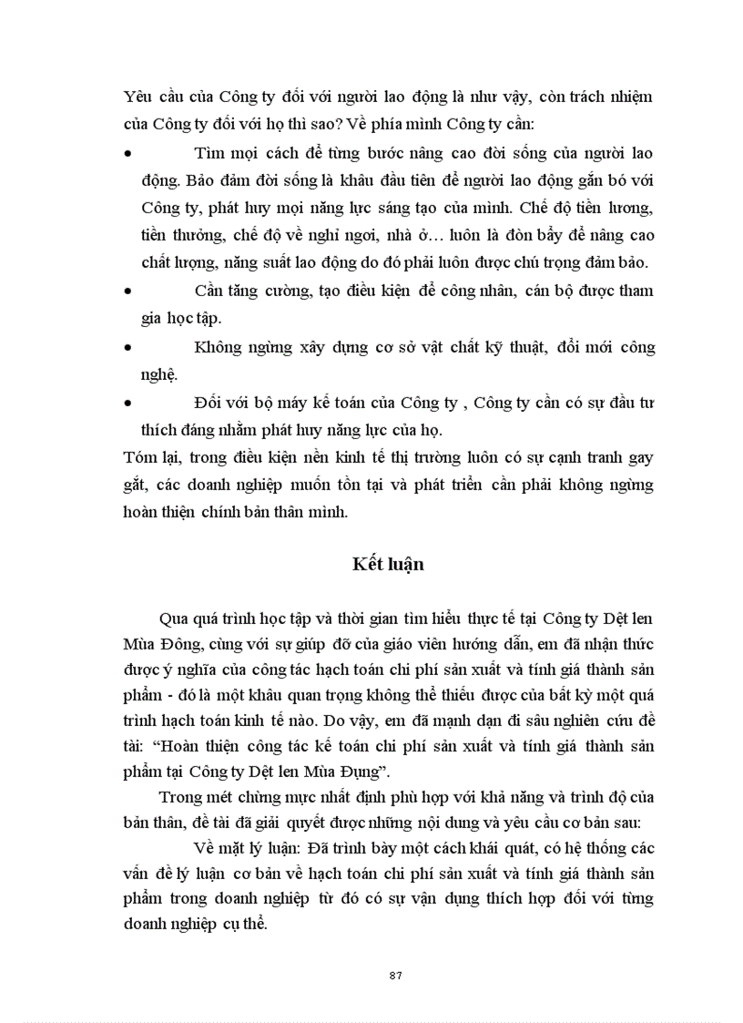 image for page Hoàn thiện công tác kế toán chi phí sản xuất và tính giá thành sản phẩm tại Công ty Dệt len Mùa Đông
