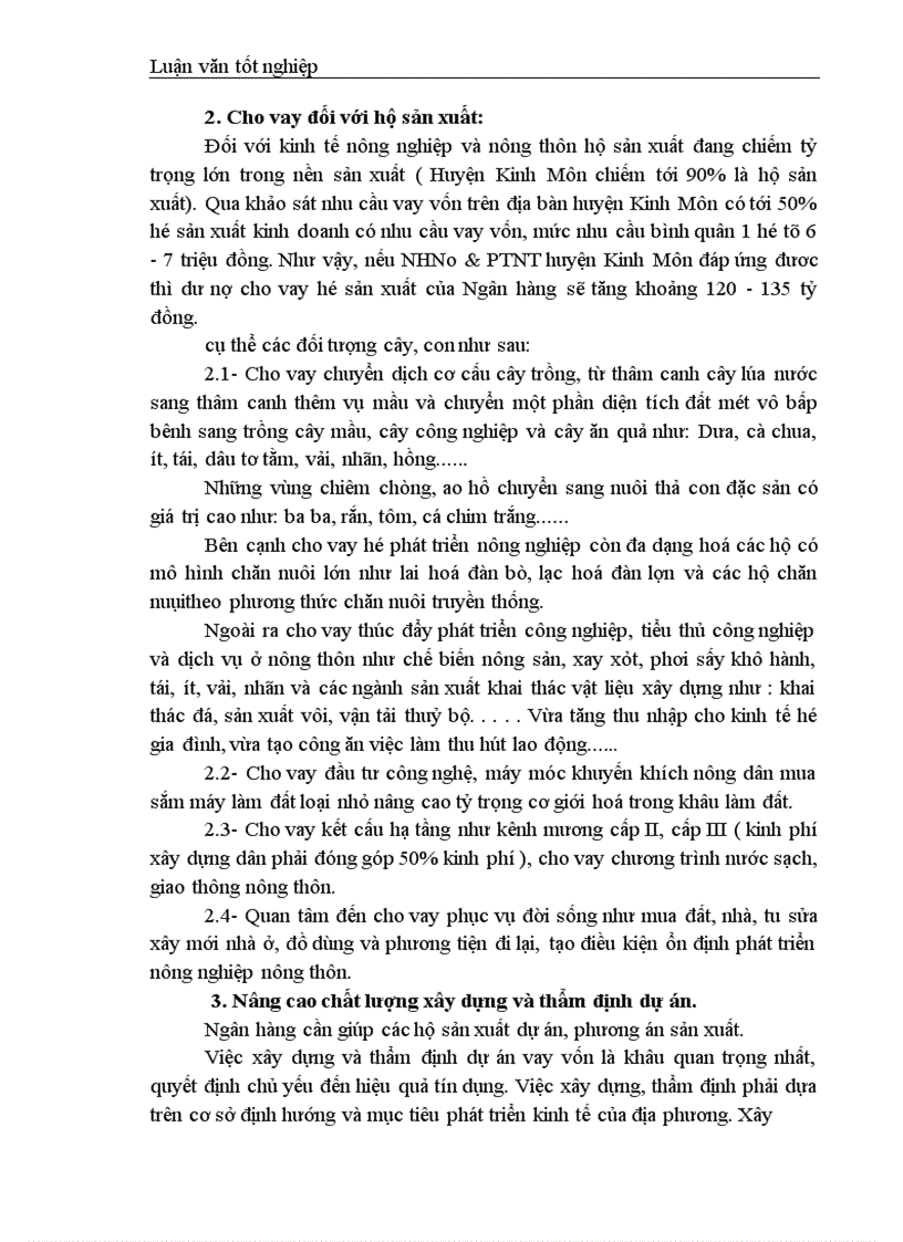 image for page Giải pháp nâng cao hiệu quả cho vay đối với hộ sản xuất ở Ngân hàng nông nghiệp huyện Kinh Môn - tỉnh Hải Dương