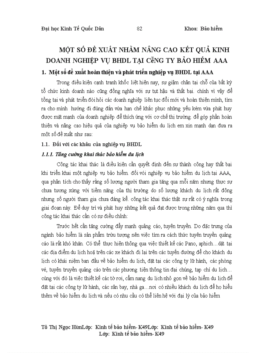 image for page Tình hình triển khai bảo hiểm du lịch tại công ty cổ phần bảo hiểm AAA