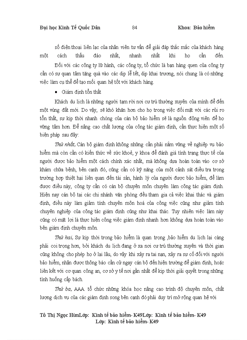 image for page Tình hình triển khai bảo hiểm du lịch tại công ty cổ phần bảo hiểm AAA