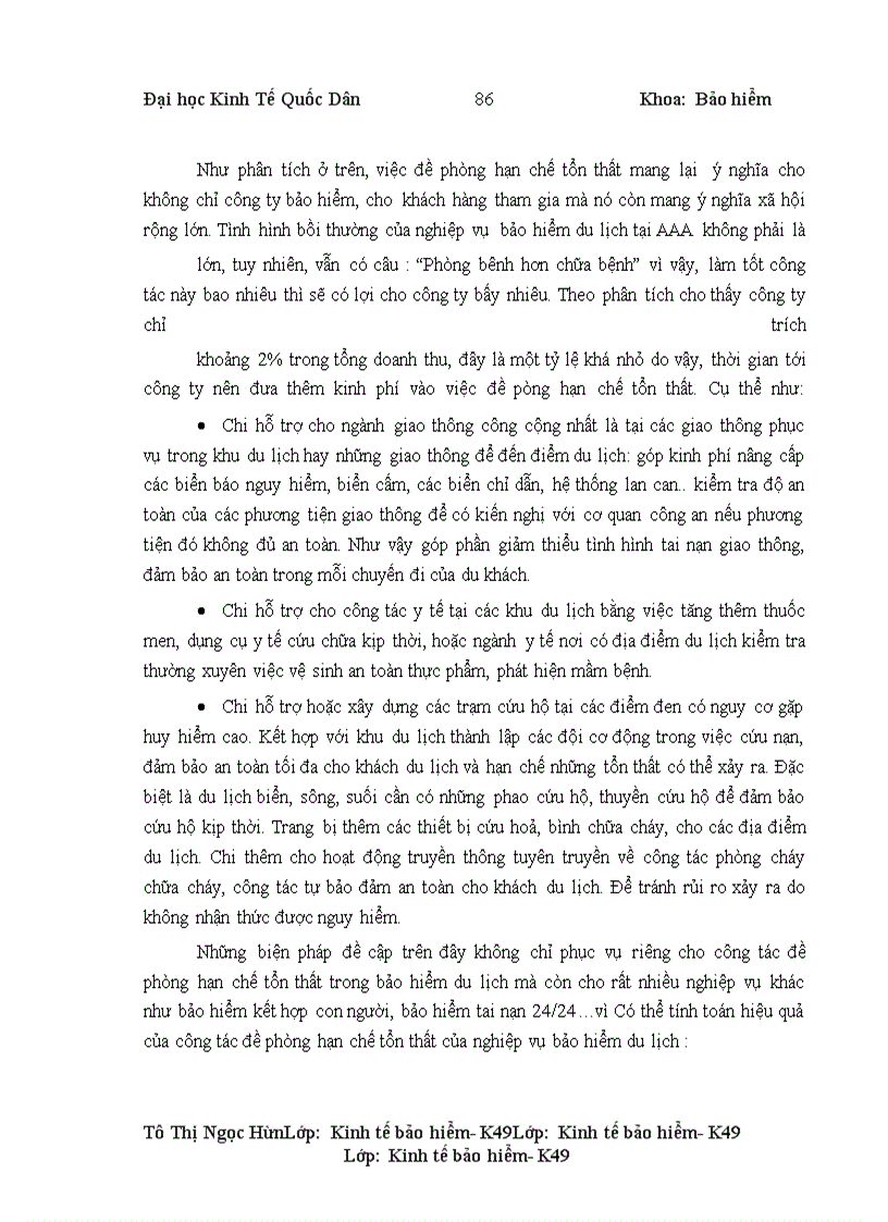 image for page Tình hình triển khai bảo hiểm du lịch tại công ty cổ phần bảo hiểm AAA