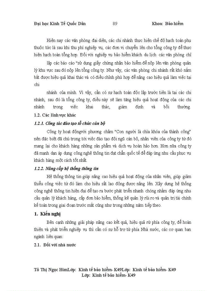 image for page Tình hình triển khai bảo hiểm du lịch tại công ty cổ phần bảo hiểm AAA