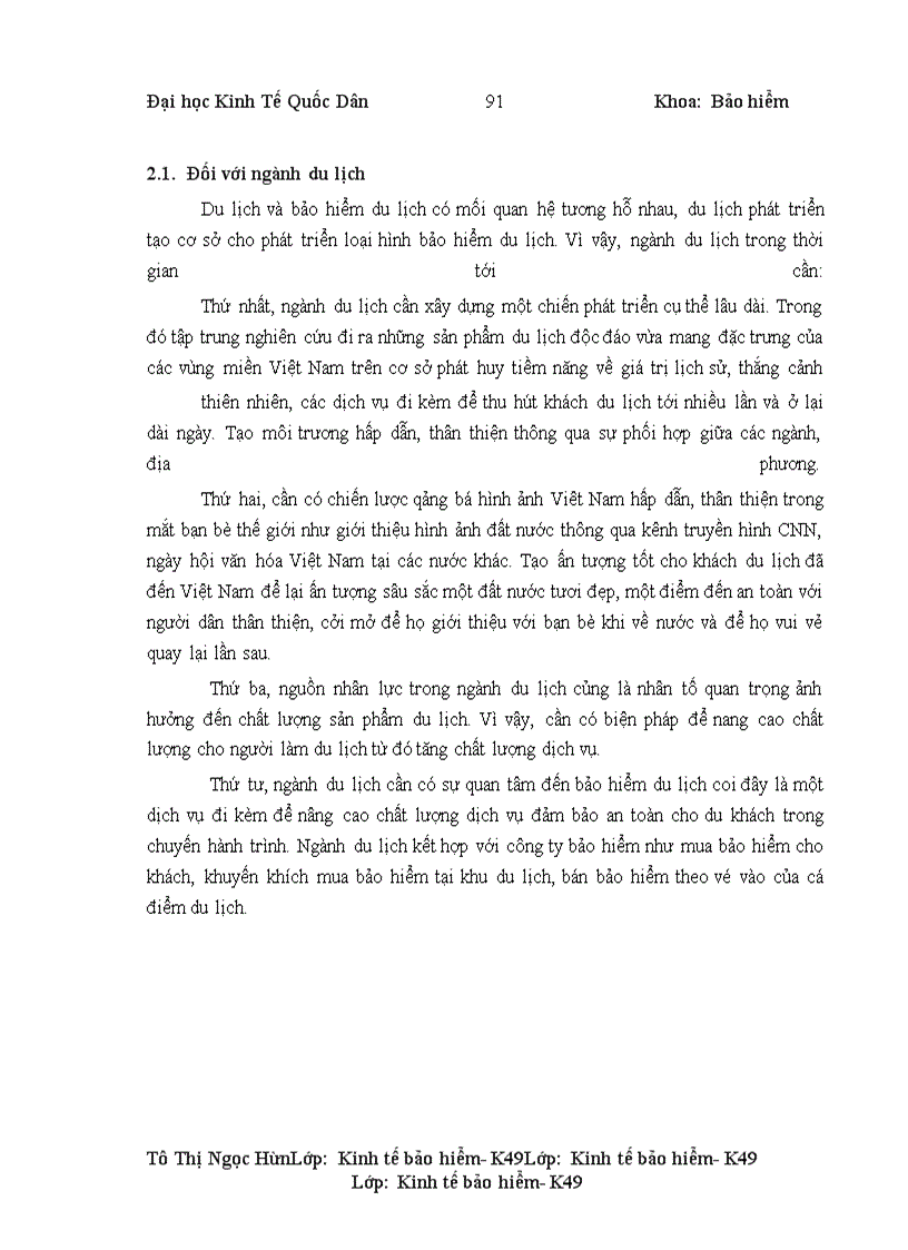 image for page Tình hình triển khai bảo hiểm du lịch tại công ty cổ phần bảo hiểm AAA