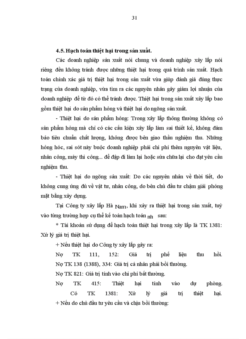 image for page Hoàn thiện công tác hạch toán chi phí sản xuất và tính giá thành sản phẩm tại Công ty xây lắp Hà Nam